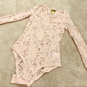 H&M Pink Lace Bodysuit